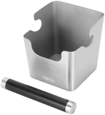 DIBTSA Knock Box Espresso, Stainless Steel Knock Box for Coffee