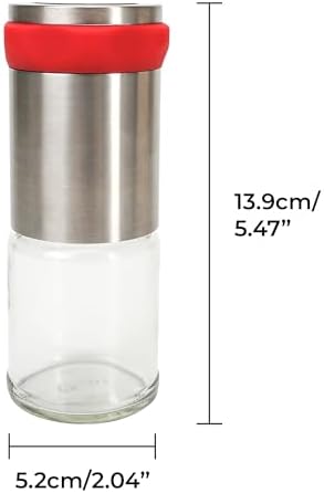 Chili Pepper Mill Grinder, 3Oz Capacity, Stainless Steel Blades