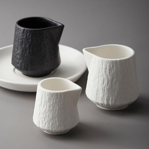 Rock Pattern Ceramic Milk Cup Set, 85ml and 130ml Iron Porcelain