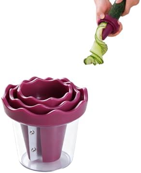3D Handheld Spiral Vegetable Slicer, Rose Red