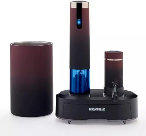 Wine Enthusiast Electric Blue Omega All-In-One Automatic Wine Opener &