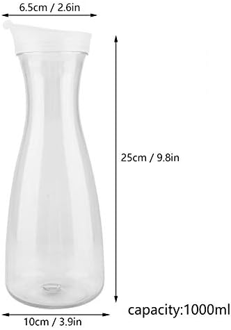 34oz Juice Bottle, Acrylic Transparent Water Carafe with Flip Top Lid