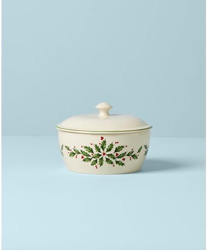 Lenox Holiday Porcelain Covered Christmas Casserole Dish