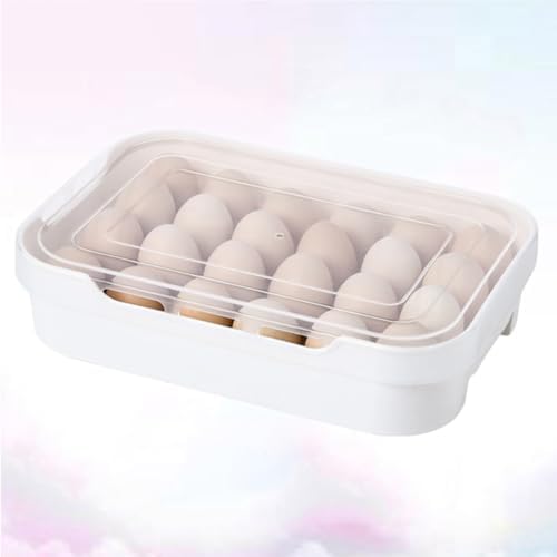 Plastic Egg Storage Box, Drawer Egg Tray for Stackable Refrigerator
