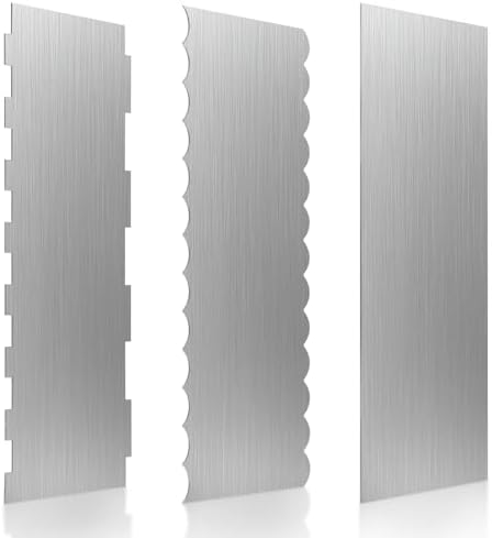 3 Pcs Stainless Steel Cake Scraper Set, 8.6-inch