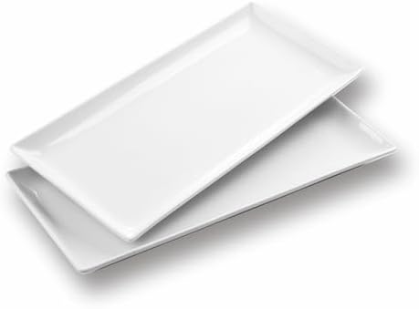 WishDeco Large Serving Platter Set of 2, Long Ceramic Serving Tray