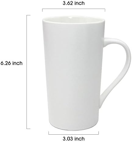 20 OZ Simple Pure White Mug (Set of 2) Plain Large Tall White Ceramic