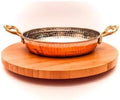 Handmade Copper Saahan Set of 3 - Brass Handles - Tin-Lined Interior