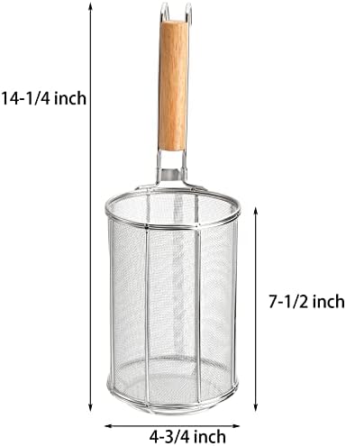TOPZEA Spaghetti Pasta Strainer Spoon, Stainless Steel Noodle Strainer