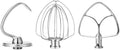 Stainless Steel Whisk Beater and Dough Hook for Kitchenaid Tilt-Head