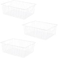 16" L x 12" W Wider Freezer Storage Organizer Baskets Container, Metal