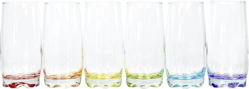 Vibrant Splash Water, Beverage Highball Glasses, 13.25 Ounce - Set of