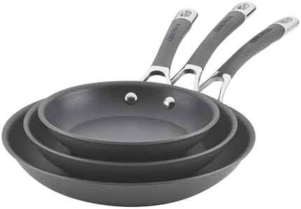 Circulon Radiance Hard Anodized Nonstick Frying Pan Set, 3-Piece, Gray
