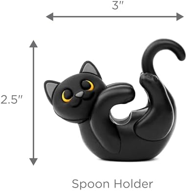 Itera Black Silicone Cat Spoon Rest Kitchen Gadget Utensil Holder