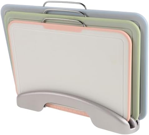Plastic Cutting Boards Set Juice Grooves with Holder Stand