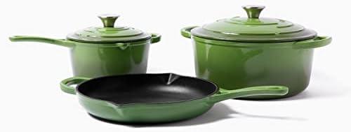 Larder & Vine 5-Piece Enameled Cast Iron Cookware Set - Includes