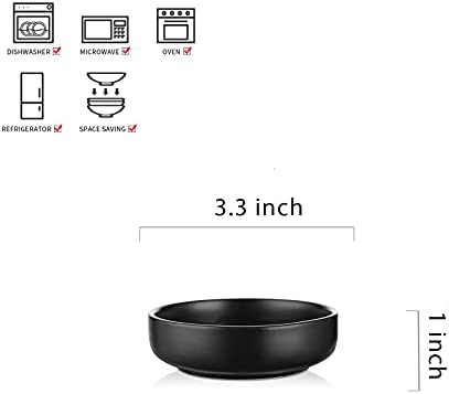 Selamica Ceramic 3.3 Inch Soy Sauce Dish Dipping Bowls Side Dishes