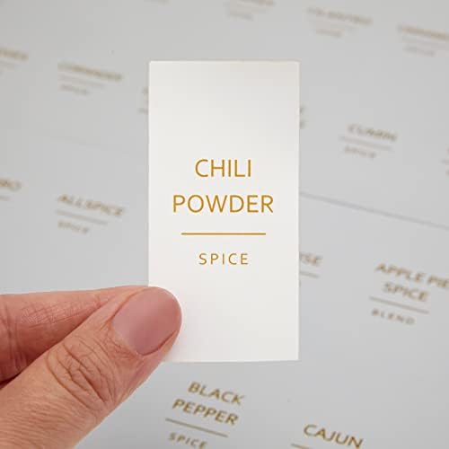 Talented Kitchen 140 Pack Minimalist Spice Jar Labels - Preprinted