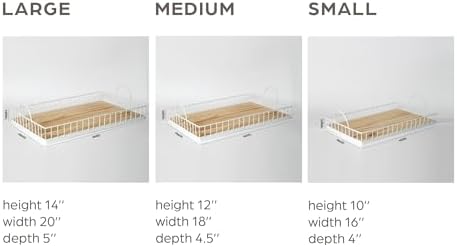 Rectangular Wooden Serving Tray with Wire Frame Metal Handles