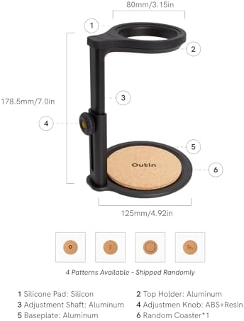 OutIn Fino Portable Electric Coffee Grinder, Tundra Brown