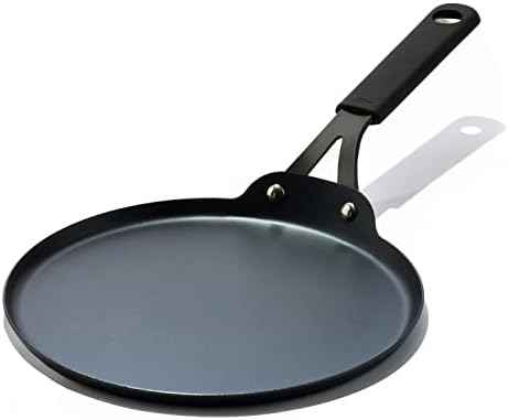 OXO Obsidian Pre-Seasoned Carbon Steel, 10" Crepe and Pancake Griddle