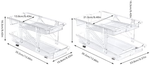 HERCHR Stack Can Dispensers, Rolling Soda Can Organizer 2 Layer Clear