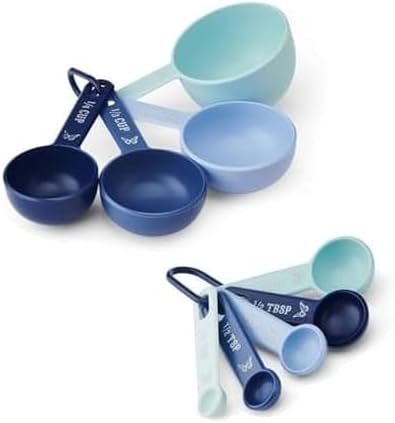 Dolly Parton Measuring Cups and Spoons Set, Blue with Butterfly