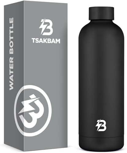 Stainless Steel Insulated Water Bottle no straw for Travel, Gym, 23oz
