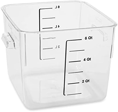 Rubbermaid Commercial Products Square Food Container, 6-Quart, Clear