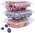 42 Pack - 6 Ounce Clear Plastic Vented Berry Containers with Clamshell