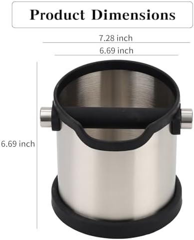 Coffee Tapping Box, Stainless Steel Espresso Floor Container, Waste