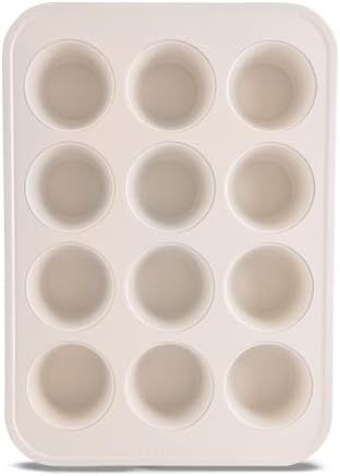 NutriChef 12 Cup Muffin Pan, Non-Stick Ceramic Cupcakes Pan, Perfect