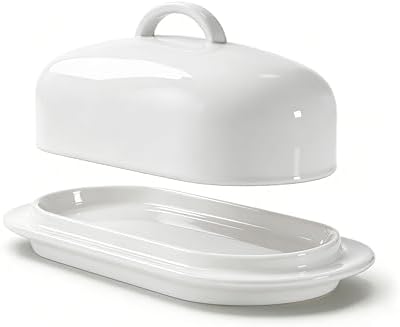 Sweese Ceramic Butter Dish with Lid, 6-Inch 4 oz Butter Keeper for