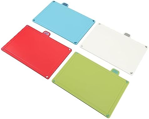 Plastic Cutting Board Set 4 Color Coded Non Slip Rubber Mats with