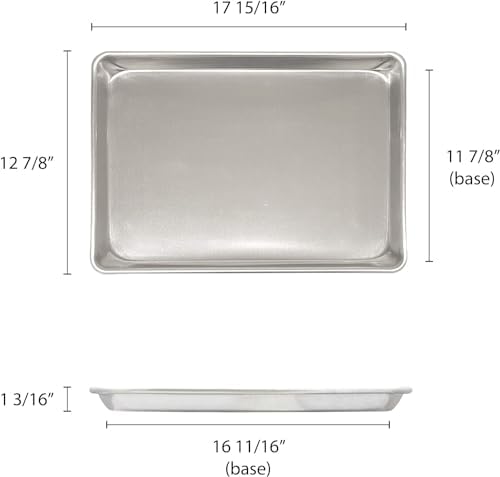 TrueCraftware- Half Size Aluminum Sheet Pan 18" x 13" Baking Sheets