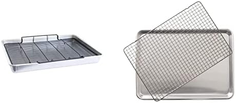 Nordic Ware Extra Large Oven Crisping Baking Tray, with Rack, Silver &