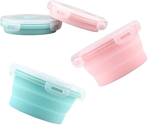 Luter 2 Pieces Collapsible Dog Bowls Silicone Food Water Travel