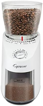 Capresso Infinity Plus Conical Burr Grinder Bundle, White