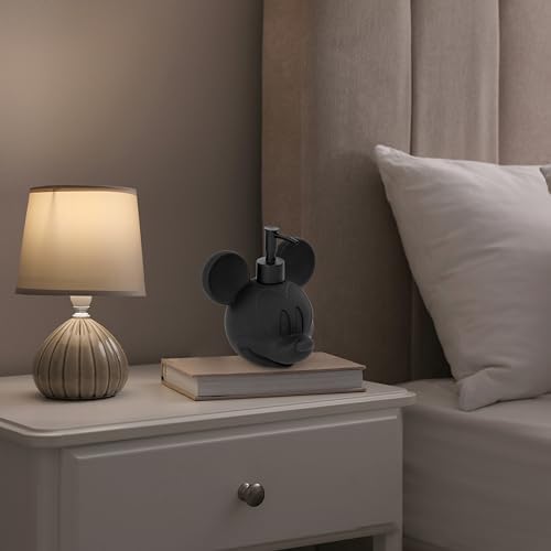 Jay Franco Disney Mickey Mouse Soap Dispenser, Black Resin
