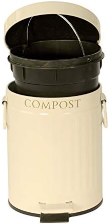 KitchenCraft 3 Litre Compost Bin, Cream