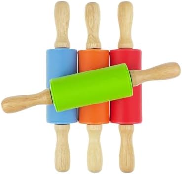 4 Pack Mini Small Rolling Pin 9 Inch Kids Rolling Pin Wooden Handle
