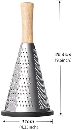 Cone Cheese Grater, 9.6 Inch Grater and Zester for Cheese, Vegetables