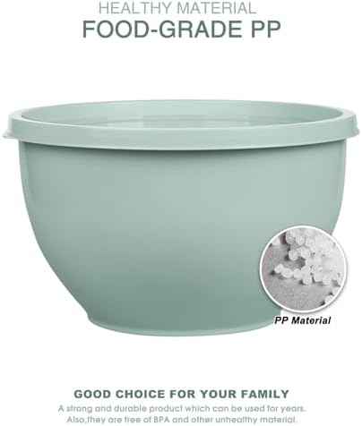 Greentainer Plastic Mixing Bowls with Lids Set for Kitchen, 5 Set
