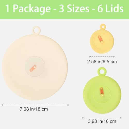 Silicone Stretch Lids for Food Storage, 6 Pcs