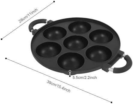 7-Hole Professional Cake Cooking Pan, Cast Iron Non-Stick Omelette Pan