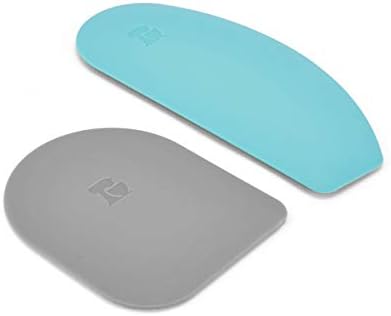 KitchenAid Gourmet Bowl Scraper, Set of 2, Aqua Sky and Storm Grey