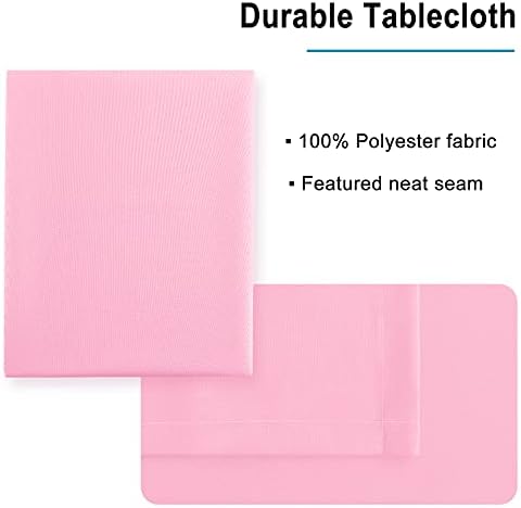 Hiasan Pink Tablecloth for Rectangle Tables, 60 x 84 Inch, 1 Pack