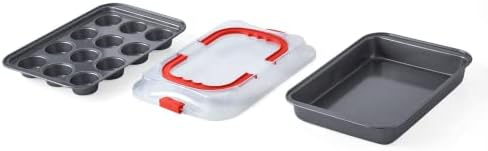 Nifty Solutions Cake Pan & Muffin Pan with Lid, 2 Piece Baking Pans