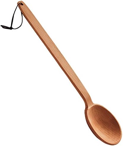 ECOSALL 18" Heavy Duty Large Wooden Spoon with a Deep Scoop and Long