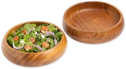 Acacia wood salad bowls set of 2 | Individual wooden bowls